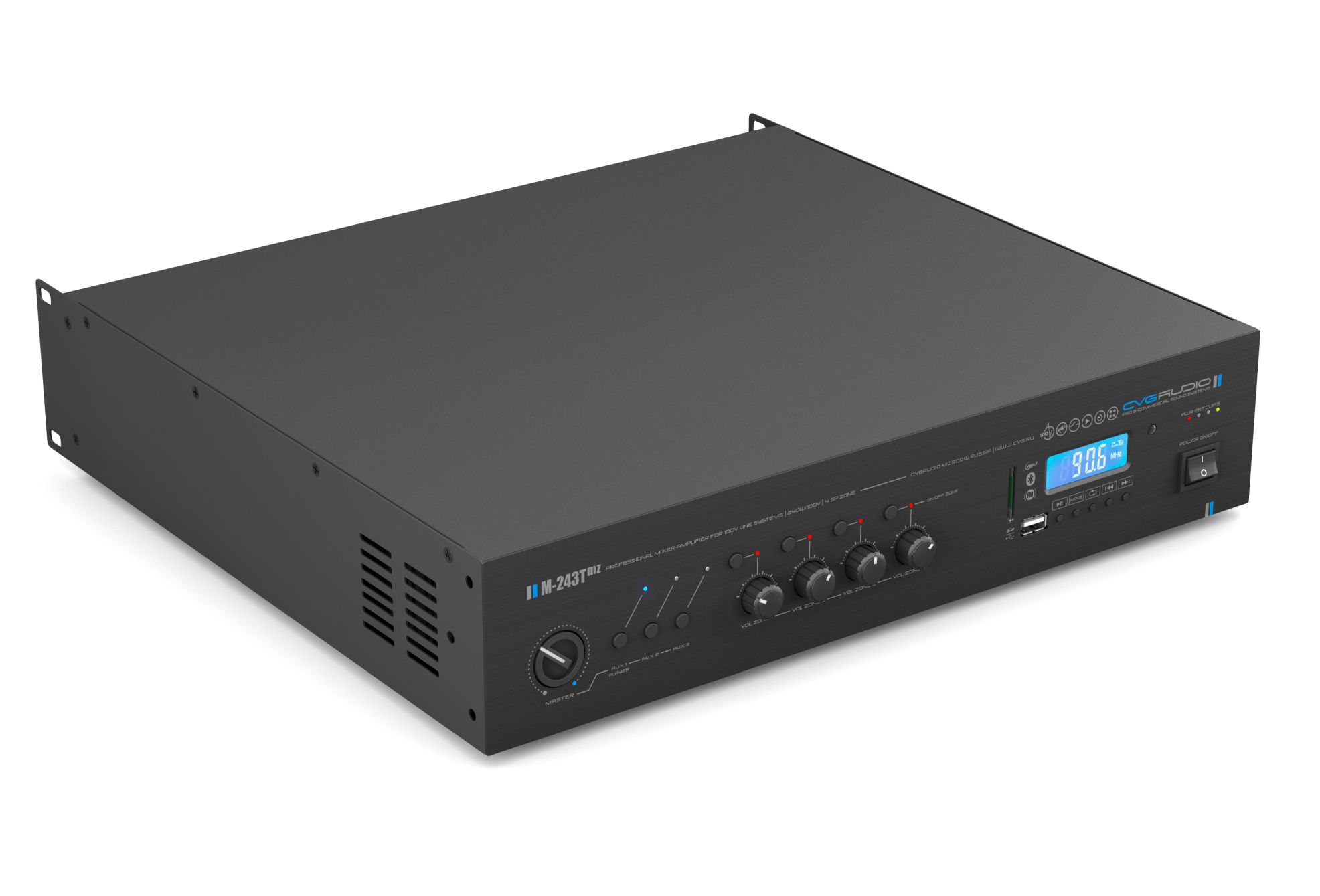 Трансляционный 4-х зонный микшер-усилитель CVGaudio M-243Tmz для систем Public Address